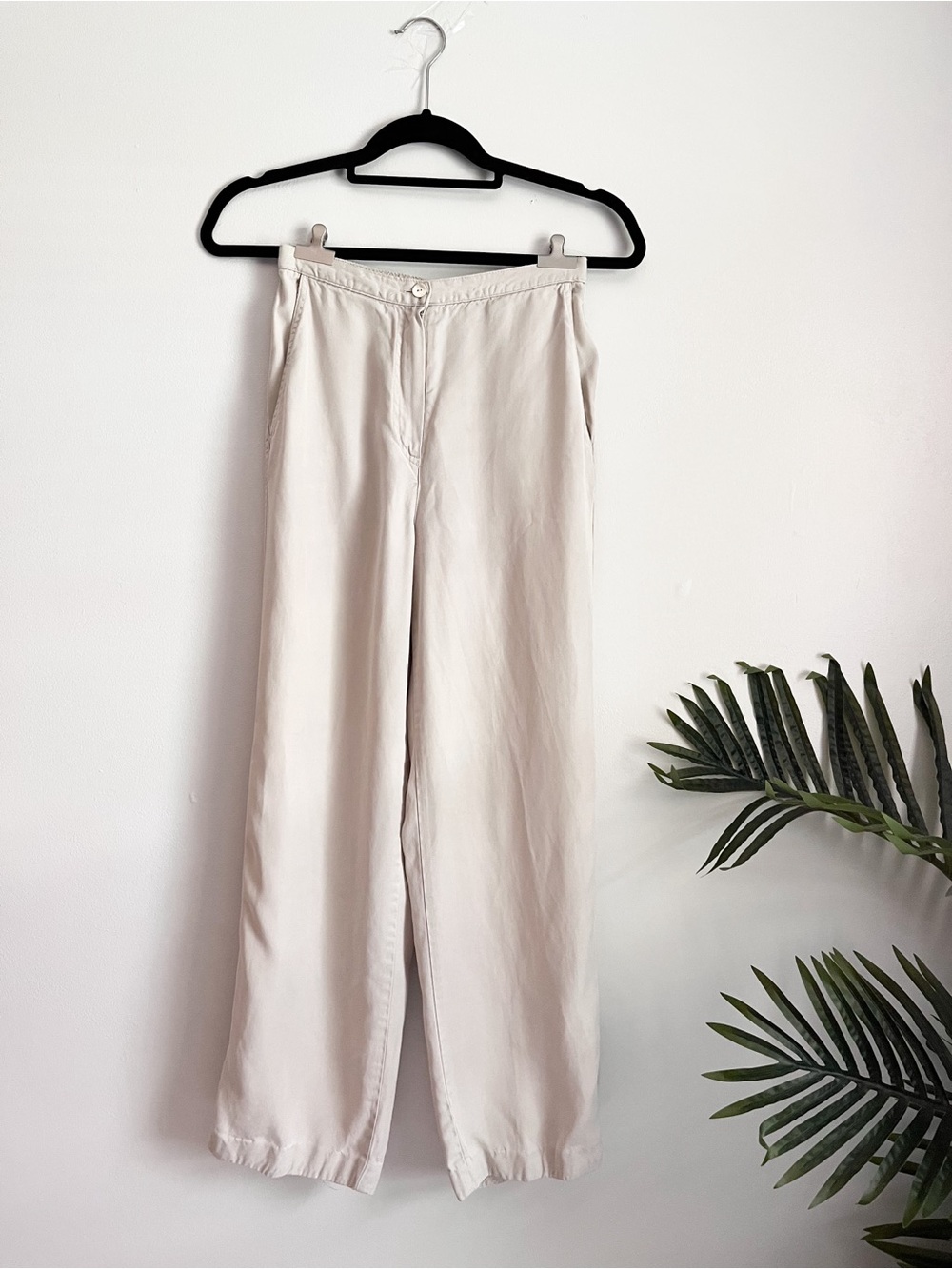 Valerie Stevens Light Taupe Straight-Leg Pants
